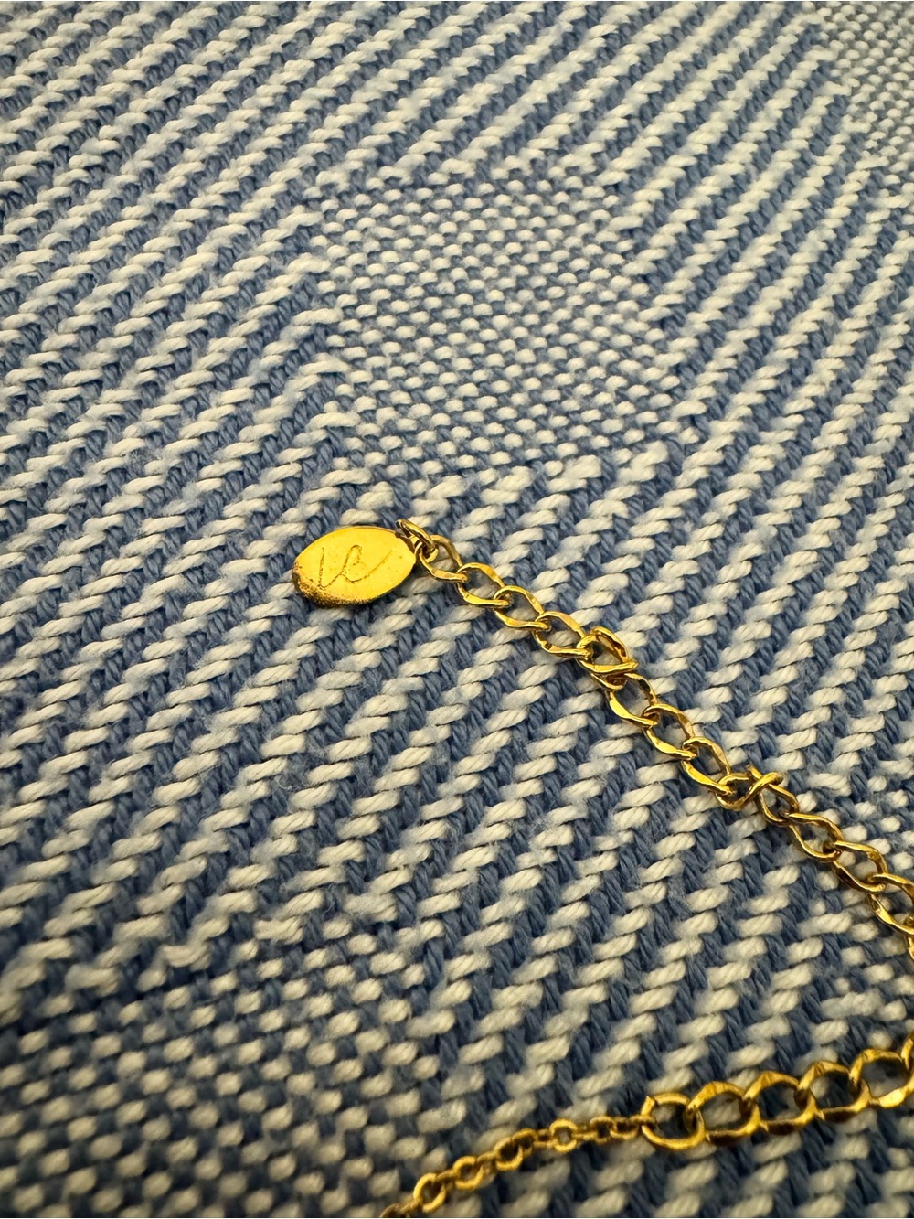Delicate Gold Chain Necklace with Single CZ Pendant - Picture 3 of 3